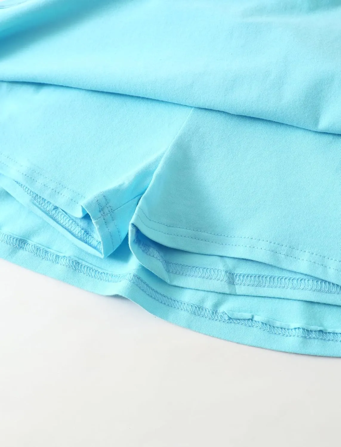 2 Pack Girls Skirts Elastic Flared Plain Tennis Skater Skirts with Built-in Shorts Kids Active Flowy Skorts
