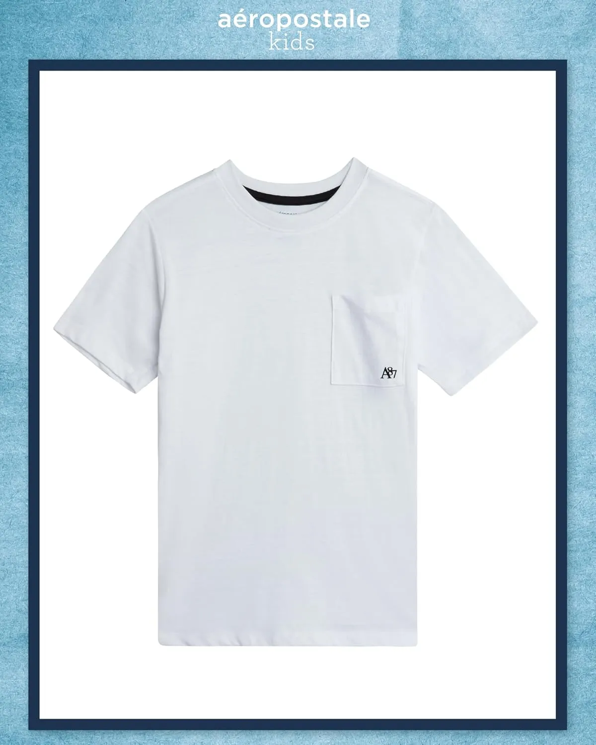 AEROPOSTALE Boys' Active T-Shirts - 3 Pack Soft Jersey Crew Neck Short Sleeve Logo Printed Pocket Tees for Boys (Sizes: 8-16)