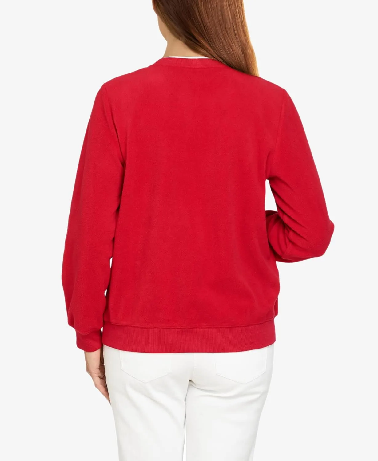 Alfred Dunner Petite Women's Floral Embroidery Yoke Top