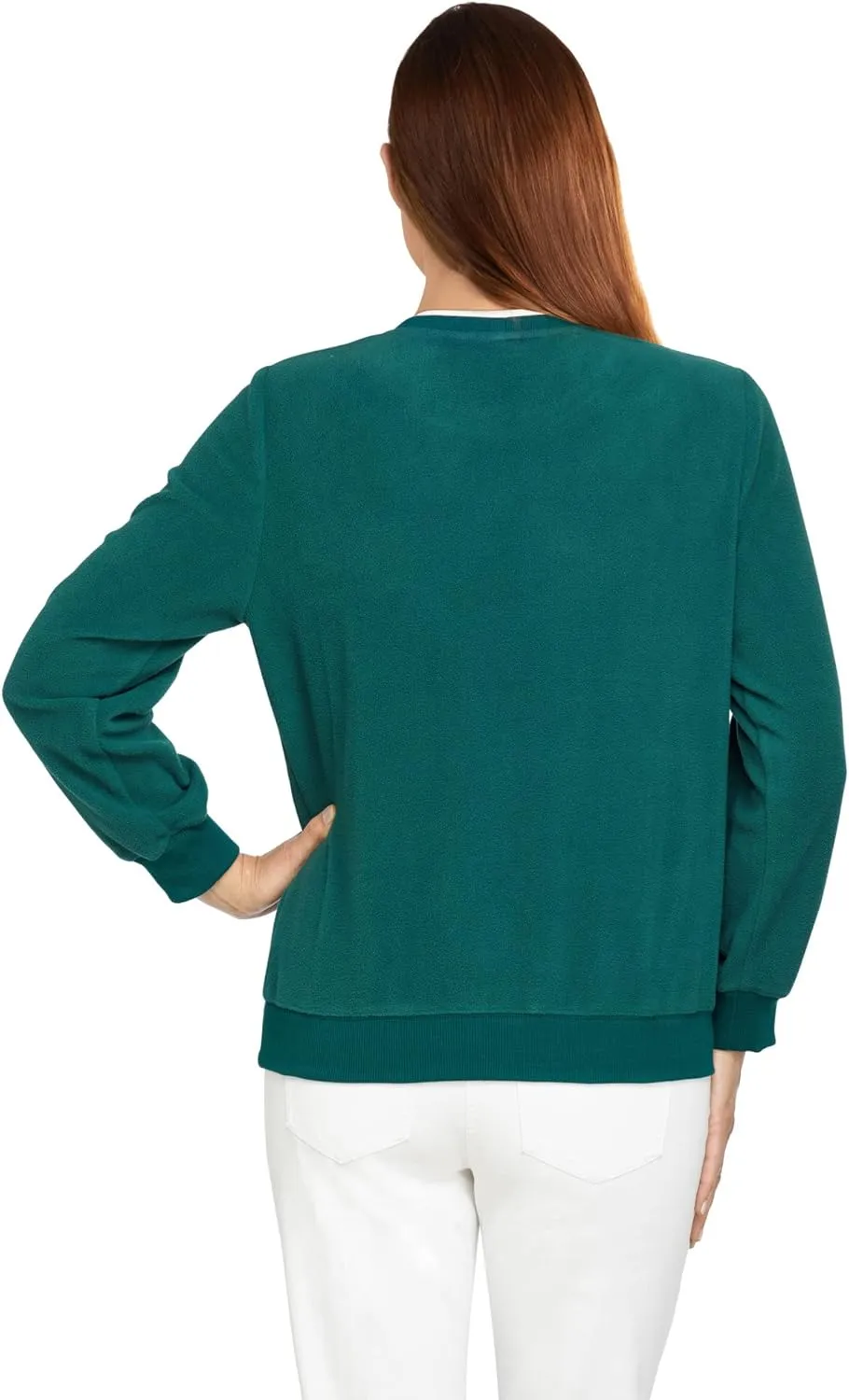 Alfred Dunner Petite Women's Floral Embroidery Yoke Top