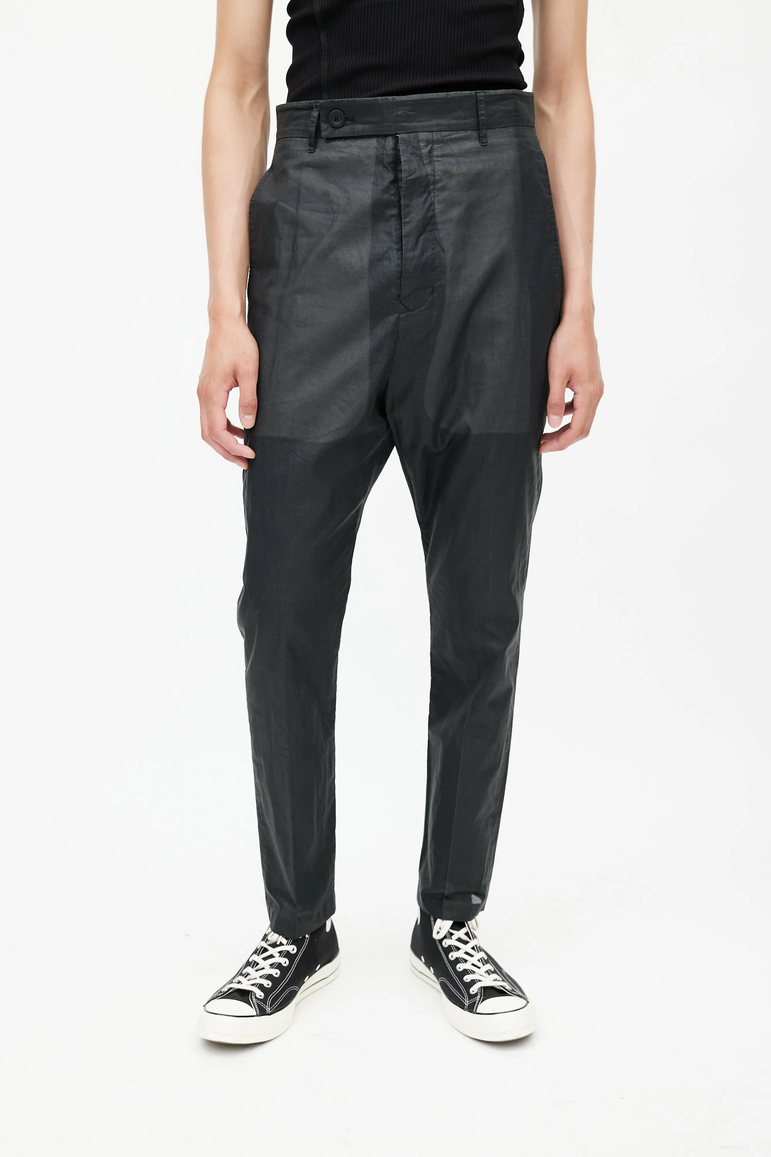 Black Semi Sheer Trouser