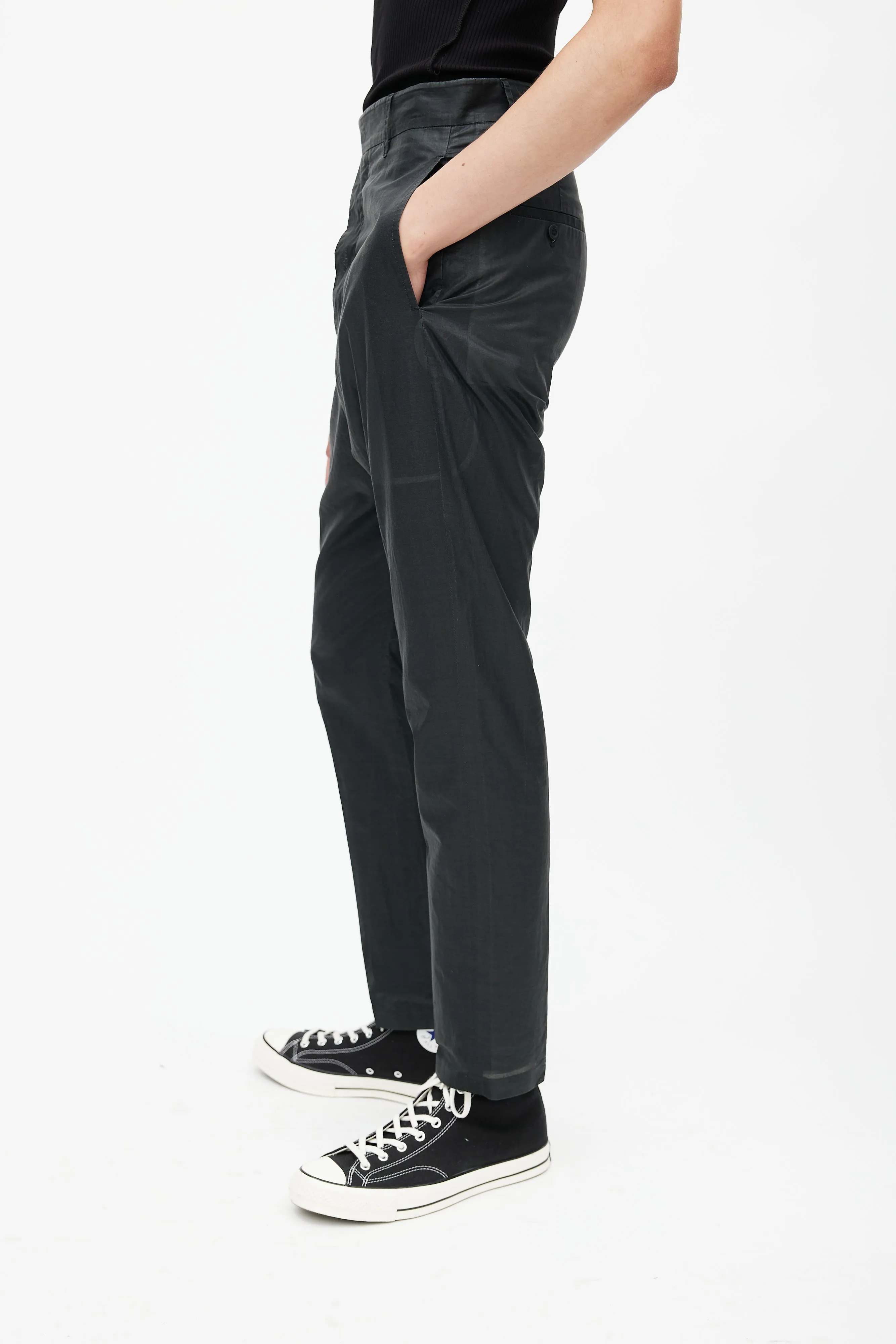 Black Semi Sheer Trouser