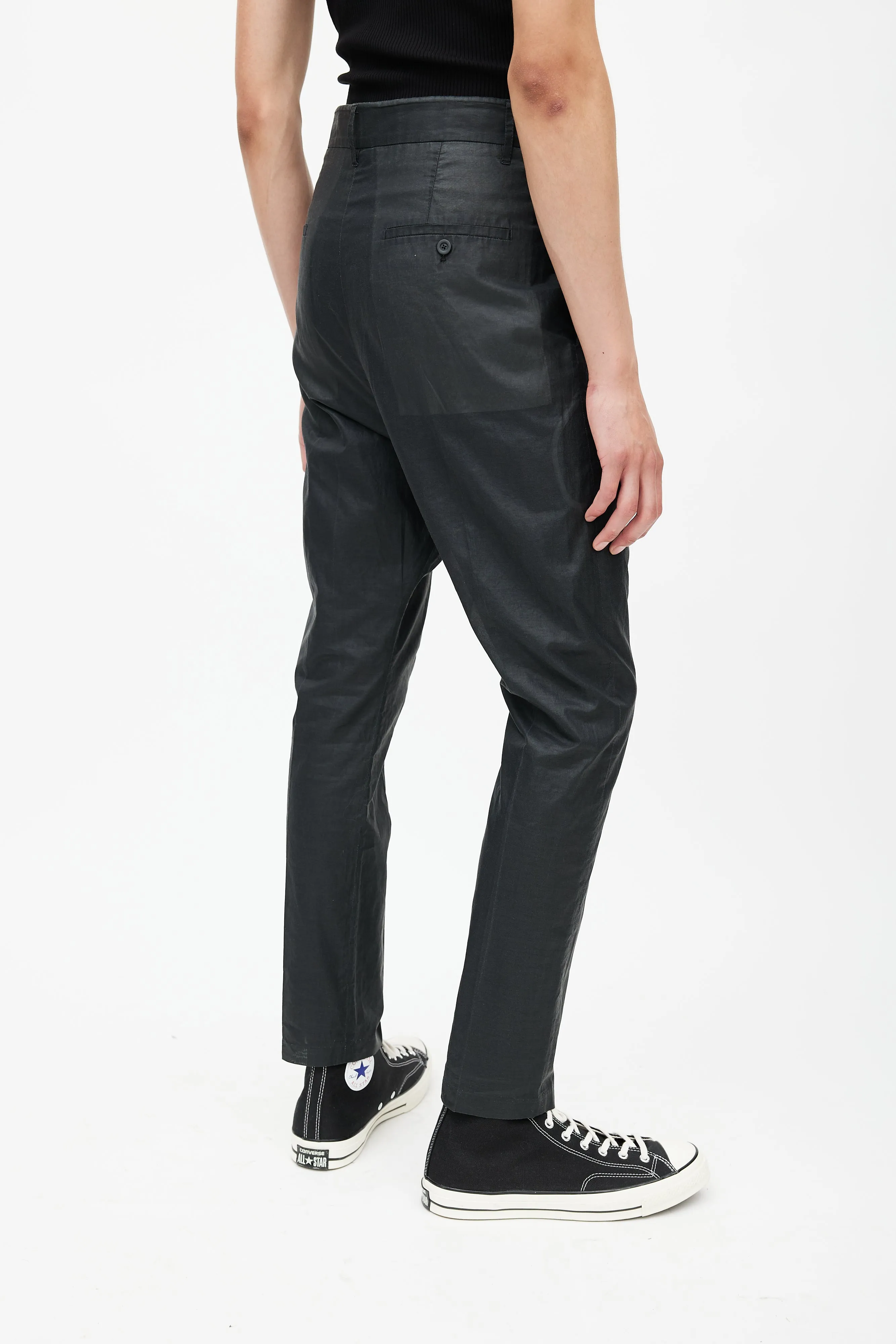 Black Semi Sheer Trouser