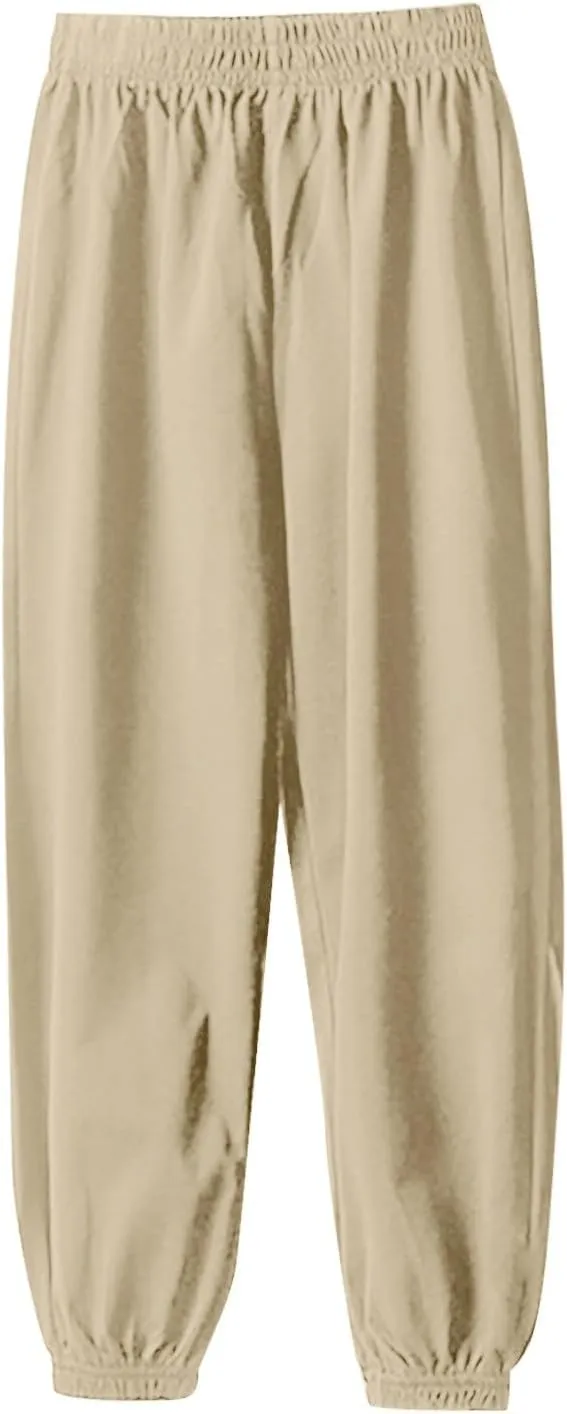 Boys Sweat Jogger Pants Solid Color Elastic Waist Casual Sweatpants Sport Active Trousers Basic Workout Tracksuit