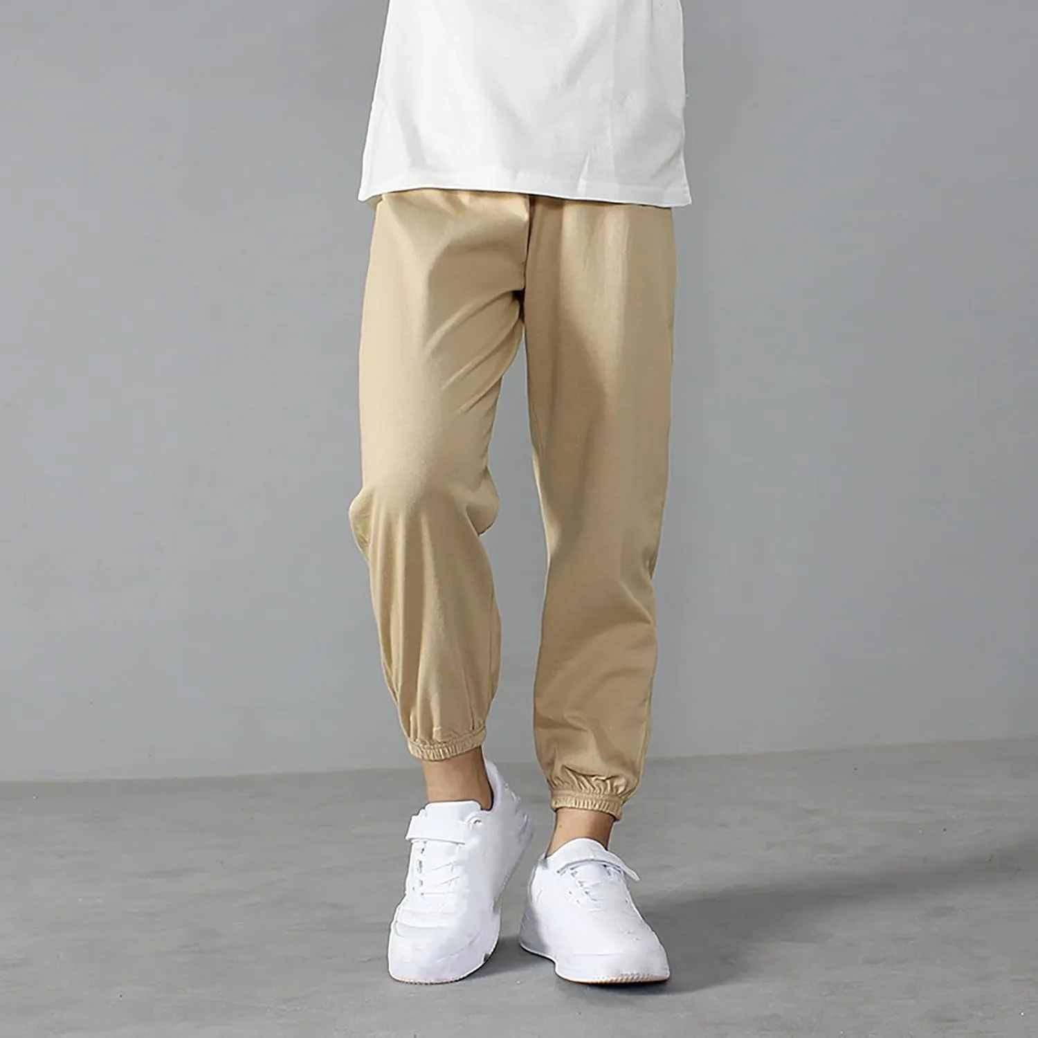 Boys Sweat Jogger Pants Solid Color Elastic Waist Casual Sweatpants Sport Active Trousers Basic Workout Tracksuit