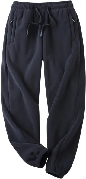 Cambkatl Men's Fleece Lined Thermal Jogger Pants, Warm Winter Casual Elastic Waist Drawstring Basic Sweatpants with Pockets