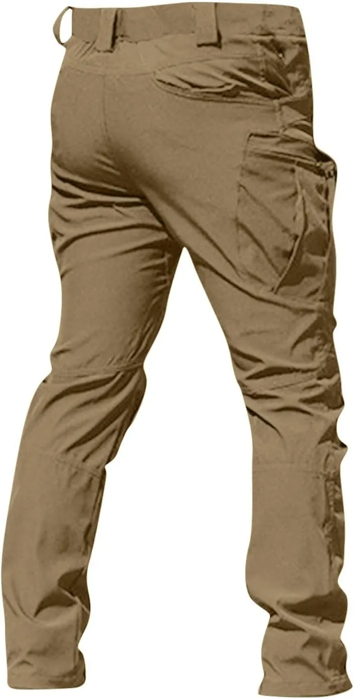 Camo Pants Men Cargo Multi Pockets Straight Fit Pants Slim Ripstop Stretch Y2K Pants Tapered Fit Match Trousers Work
