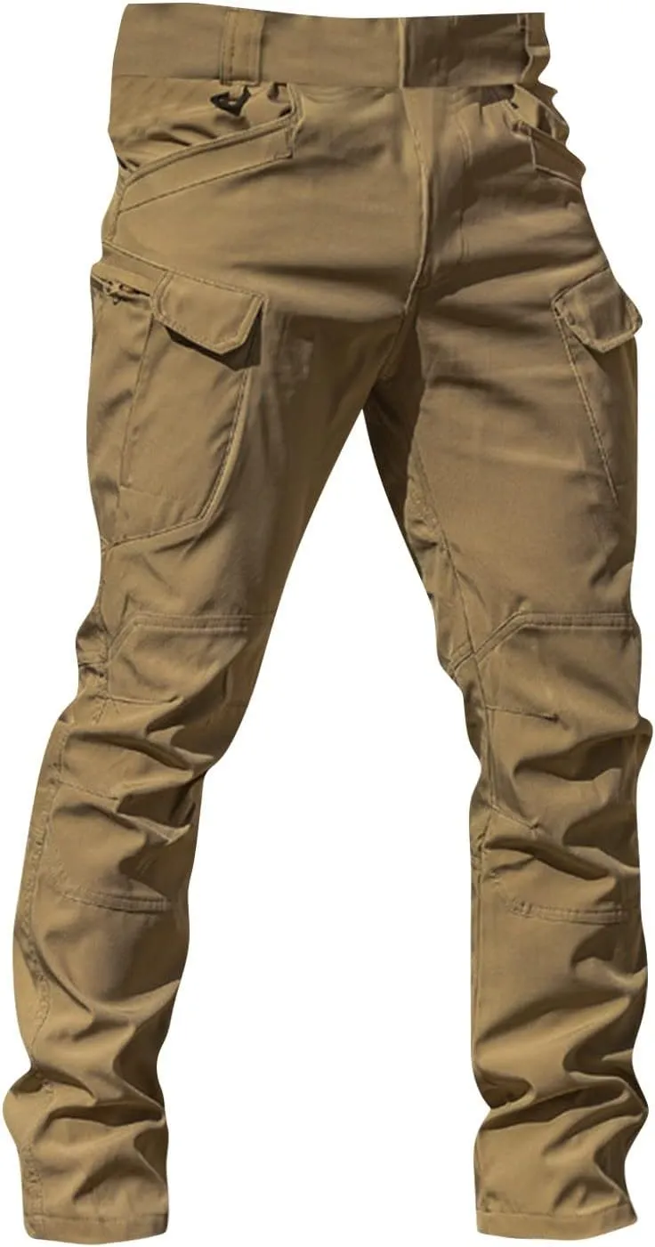 Camo Pants Men Cargo Multi Pockets Straight Fit Pants Slim Ripstop Stretch Y2K Pants Tapered Fit Match Trousers Work