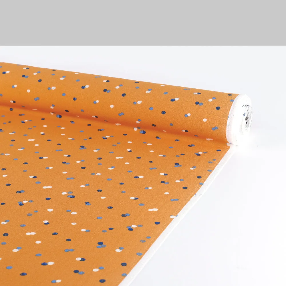 Drawn Dot Poly Crepe - Clementine
