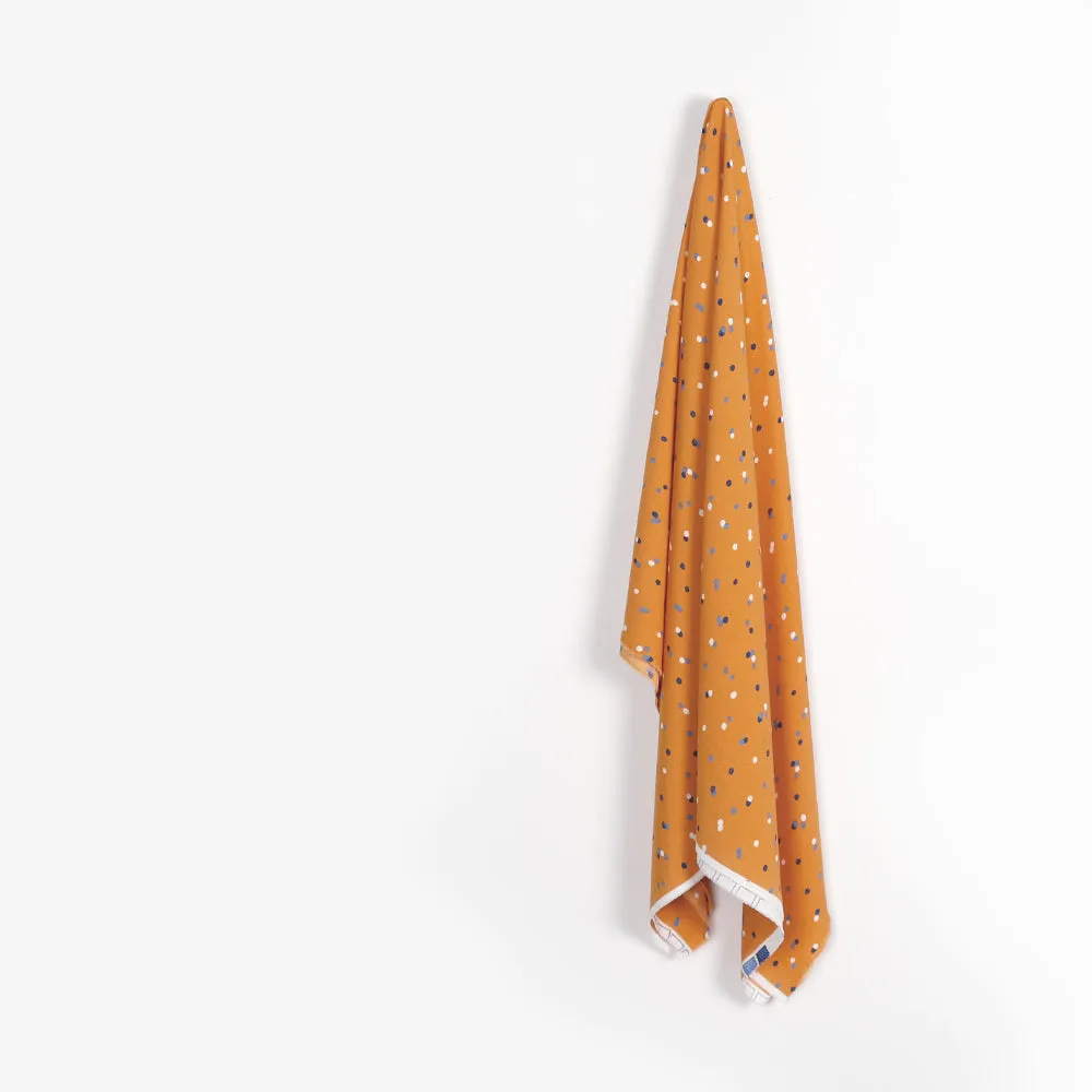 Drawn Dot Poly Crepe - Clementine