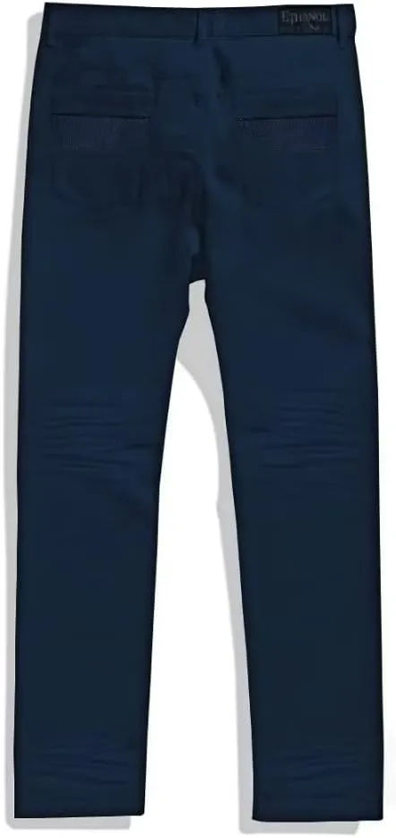 ETHANOL Mens Comfy Stretch Slim Fit Straight Casual Pants with 5 Pockets Design Pants