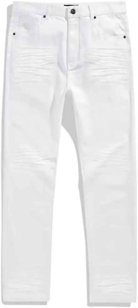 ETHANOL Mens Comfy Stretch Slim Fit Straight Casual Pants with 5 Pockets Design Pants