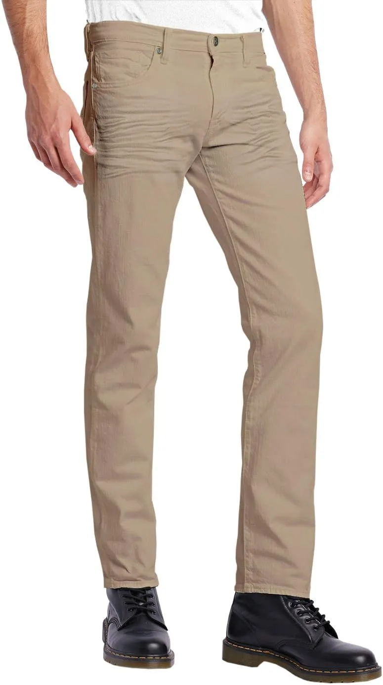 ETHANOL Mens Comfy Stretch Slim Fit Straight Casual Pants with 5 Pockets Design Pants