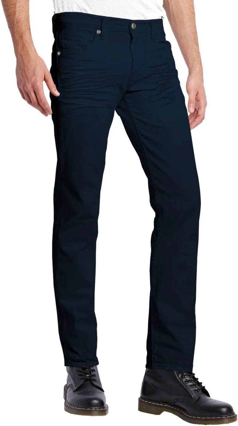 ETHANOL Mens Comfy Stretch Slim Fit Straight Casual Pants with 5 Pockets Design Pants