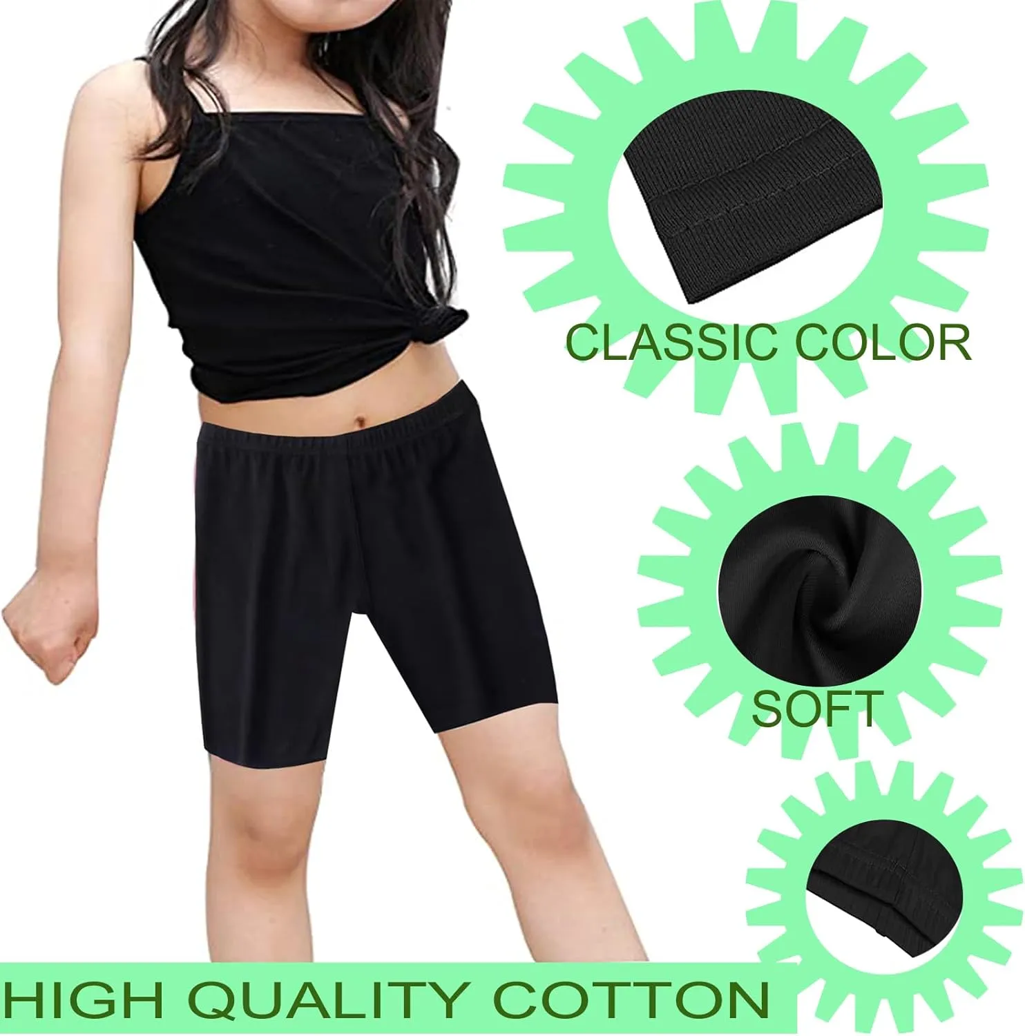 Girls Dance Shorts 3 Pack Baby Girls' Shorts Cotton Basic Shorts Girls Bike Short Comfy and Safety（Pink,Rose RED,Purple）