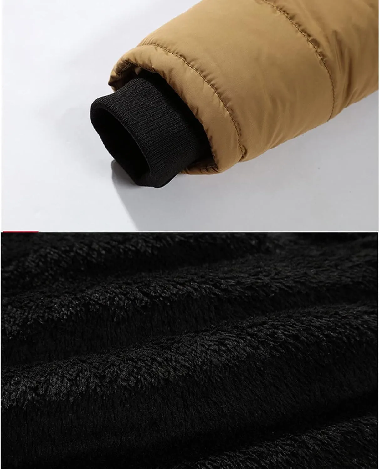 HXHYQKP Jacket for Man Waterproof Men's Winter Puffer Jacket Thicken Winter Coat Warm Padded Jacket with Faux Fur Hood