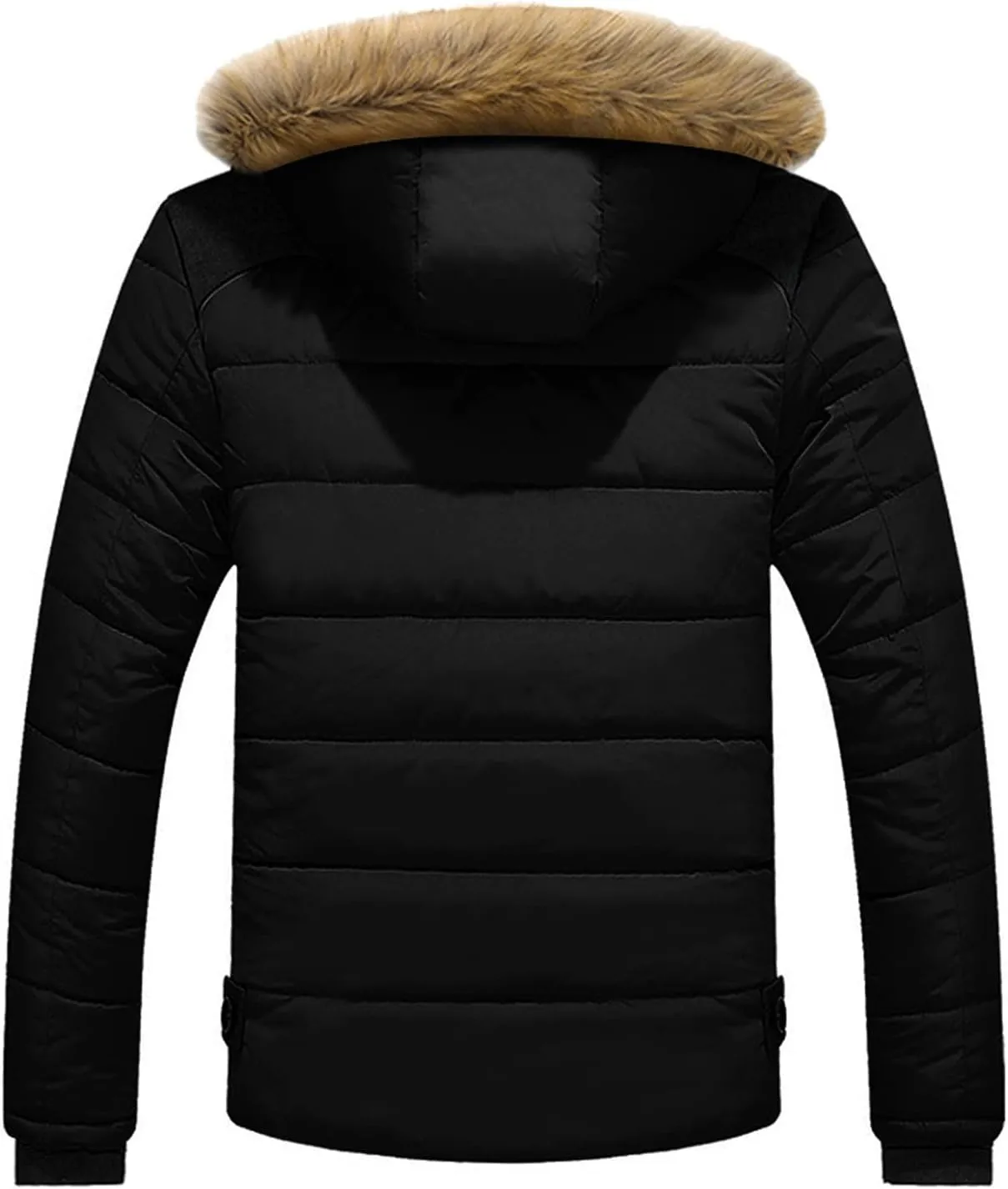 HXHYQKP Jacket for Man Waterproof Men's Winter Puffer Jacket Thicken Winter Coat Warm Padded Jacket with Faux Fur Hood