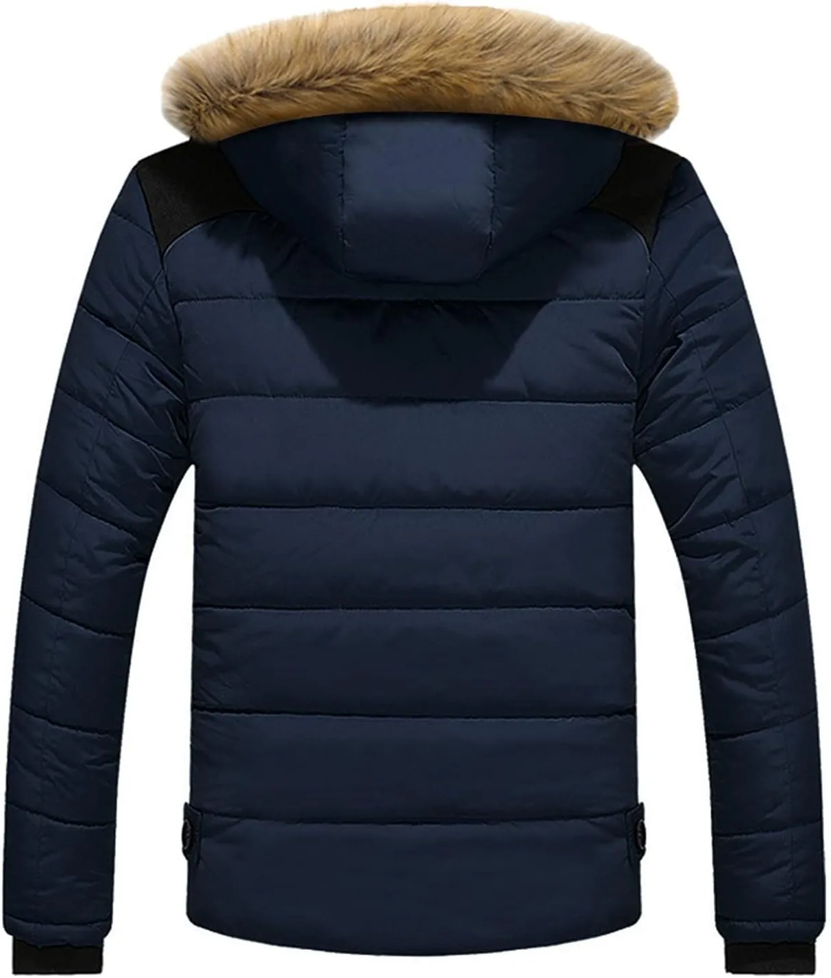 HXHYQKP Jacket for Man Waterproof Men's Winter Puffer Jacket Thicken Winter Coat Warm Padded Jacket with Faux Fur Hood
