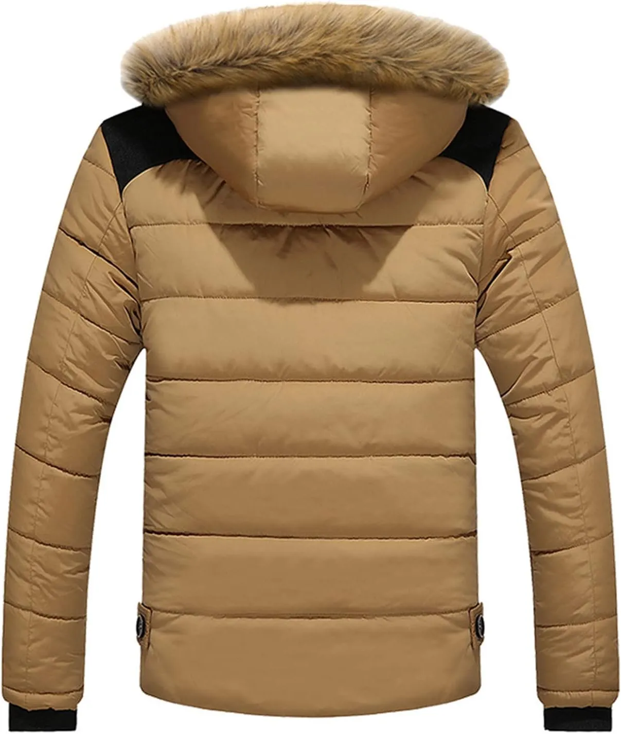 HXHYQKP Jacket for Man Waterproof Men's Winter Puffer Jacket Thicken Winter Coat Warm Padded Jacket with Faux Fur Hood
