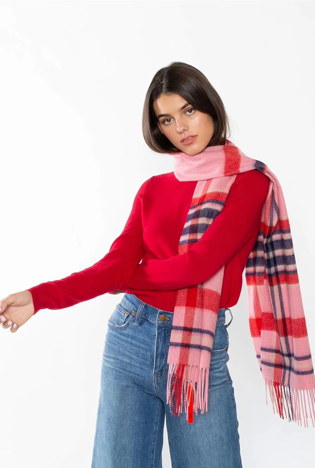 JENNIE LIU Womens 100% Cashmere Scarf
