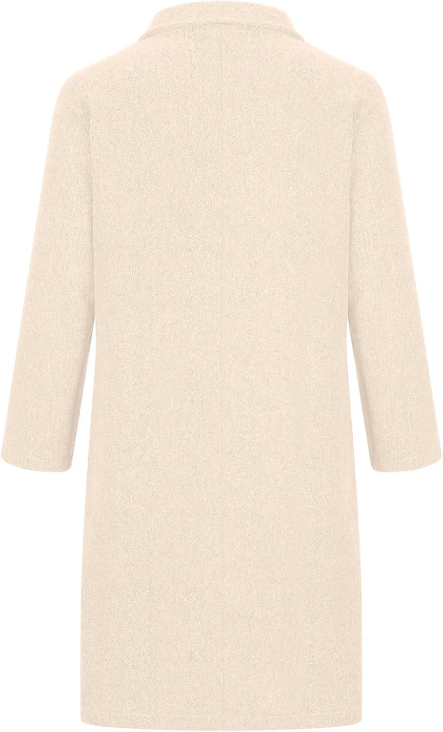 Long Trench Coat for Women Elegant Single Breasted Pea Coat Winter Warm Wool Blend Oversized Pea Coat with Pockets