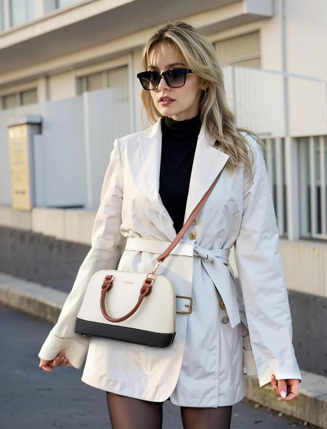 LOVEVOOK Purse for Women Small Crossbody Bags Classic Double Zip Top Handle Dome Satchel Bag