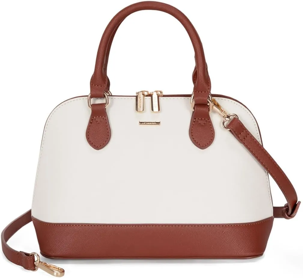 LOVEVOOK Purse for Women Small Crossbody Bags Classic Double Zip Top Handle Dome Satchel Bag