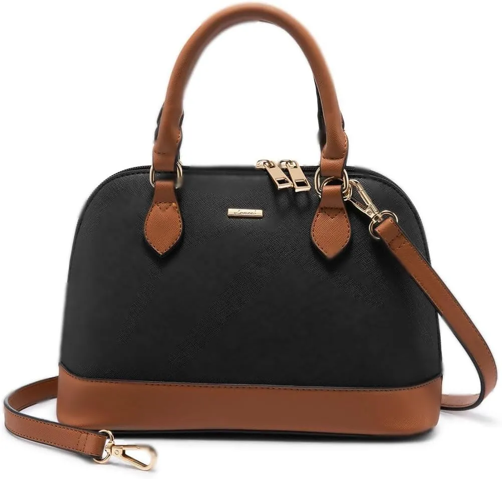 LOVEVOOK Purse for Women Small Crossbody Bags Classic Double Zip Top Handle Dome Satchel Bag