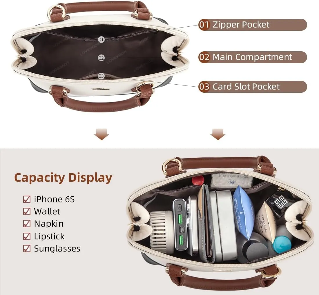 LOVEVOOK Purse for Women Small Crossbody Bags Classic Double Zip Top Handle Dome Satchel Bag