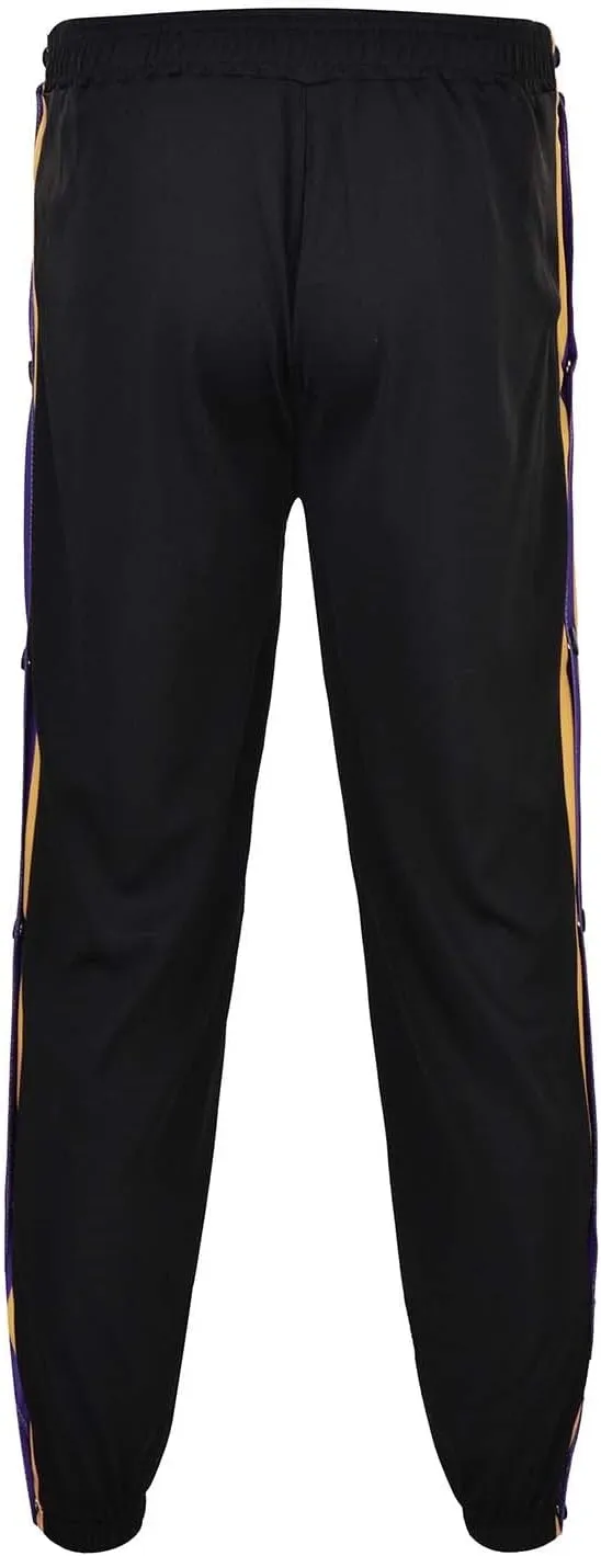 Mens Jogger Pants Tear-Away Athletic Pants Side High Split Snap Button Striped Sweatpants Casual Workout Trousers