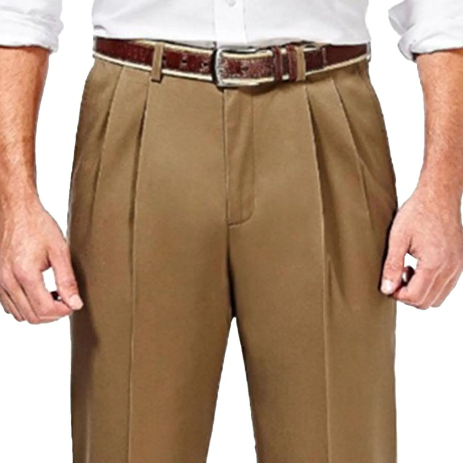 Men's Relaxed Fit Comfort Pants Fashion Business Pleated Suit Pant Casual Simple Straight Leg Trousers
