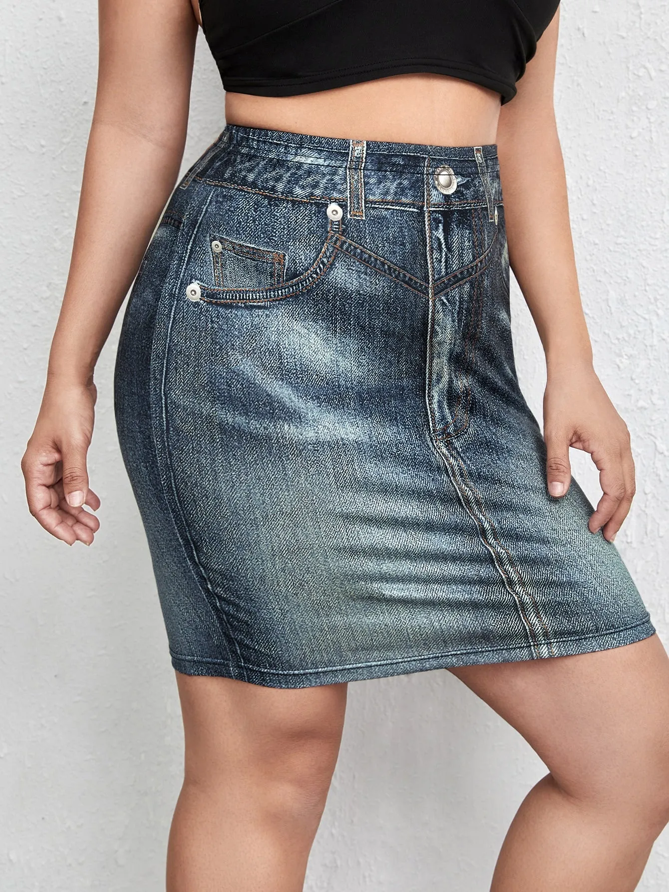 Plain Short Plus Size Skirts
