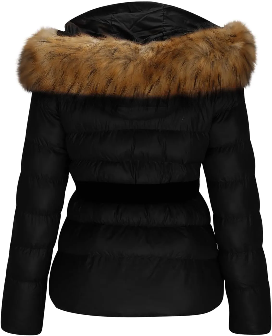 Puffer Coats for Women Fashion Quilted Jackets Warm Winter Coat Thicken Down Jacket Fleece Lined Outerwear with Belt