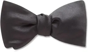 Somerville Solid Black Men's Bow Tie - Made in America 15.5-19.5 inches Standard/Slimline (Pictured) Freestyle/Self-Tie