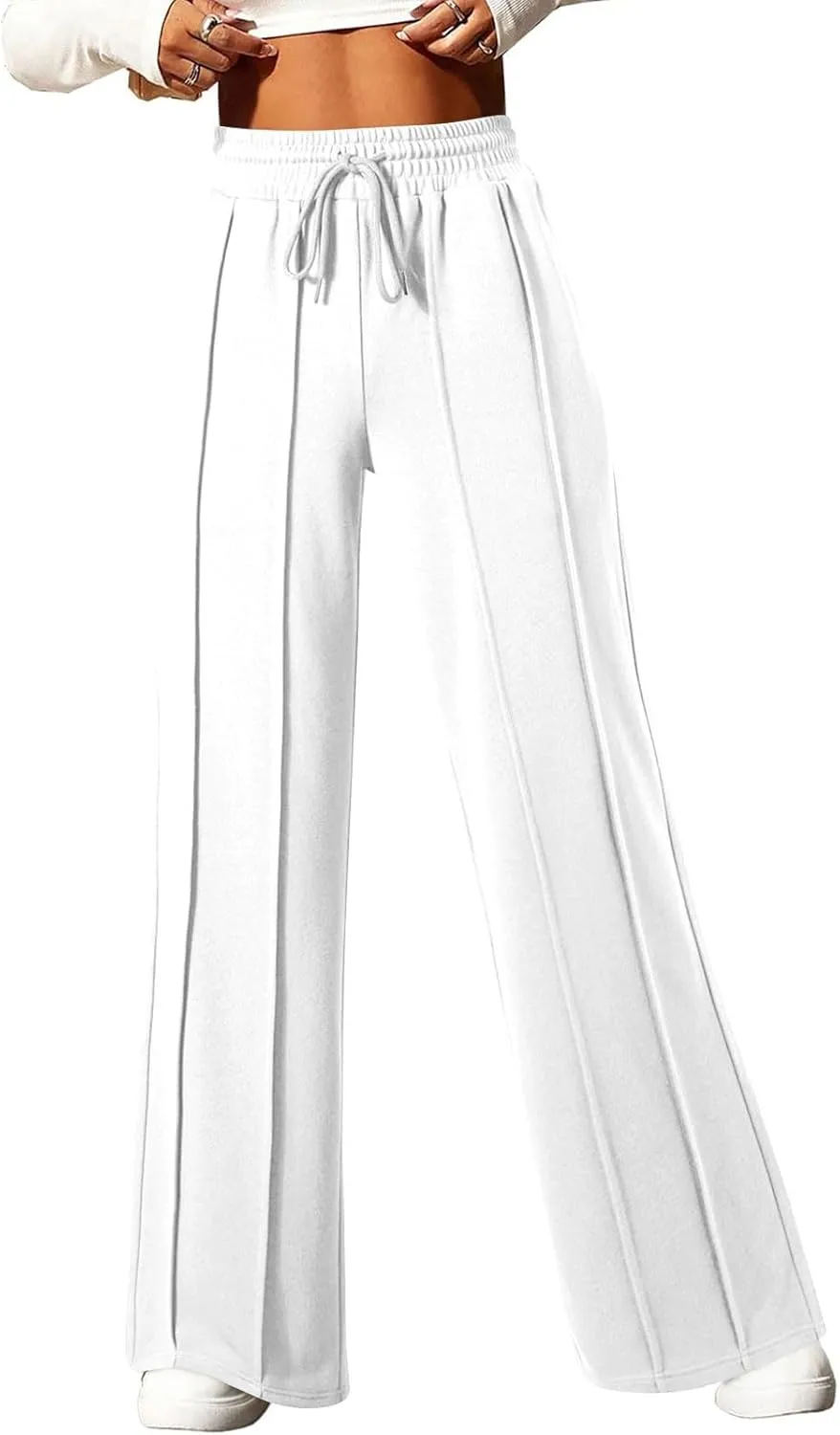 Wide Leg Sweatpants for Women Baggy Comfy Athletic Pants Casual Drawstring High Waisted Track Pants with Pockets