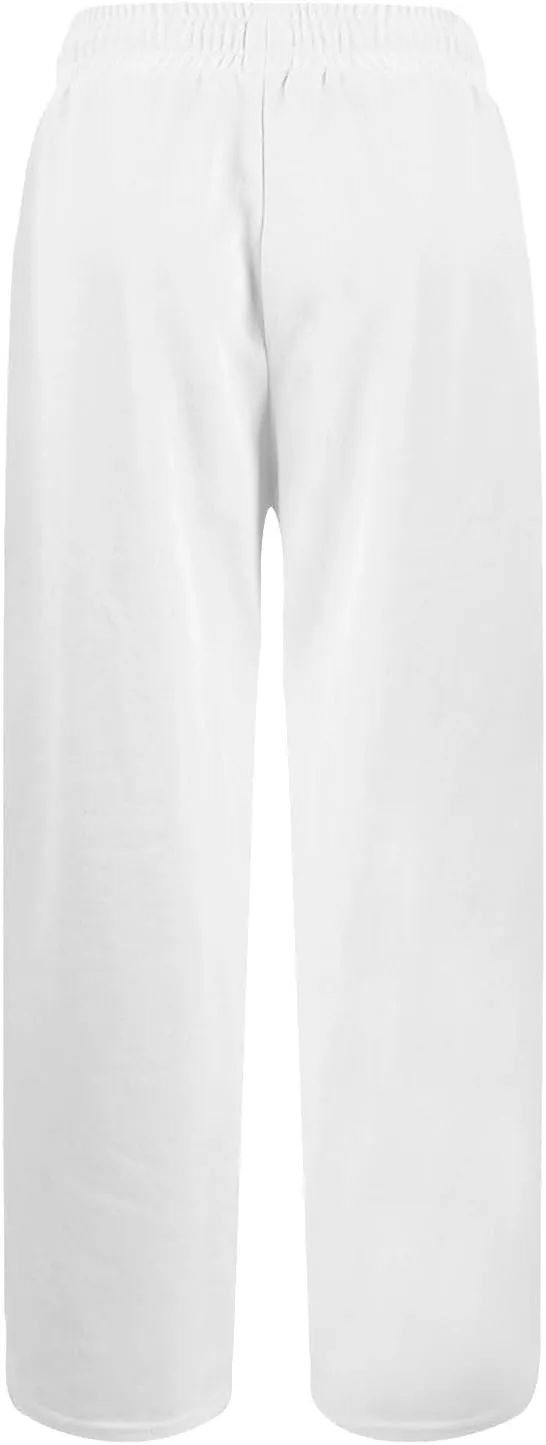 Wide Leg Sweatpants for Women Baggy Comfy Athletic Pants Casual Drawstring High Waisted Track Pants with Pockets