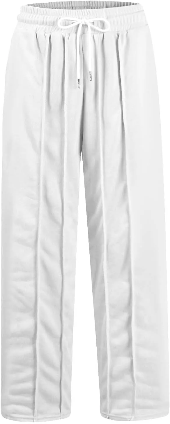 Wide Leg Sweatpants for Women Baggy Comfy Athletic Pants Casual Drawstring High Waisted Track Pants with Pockets