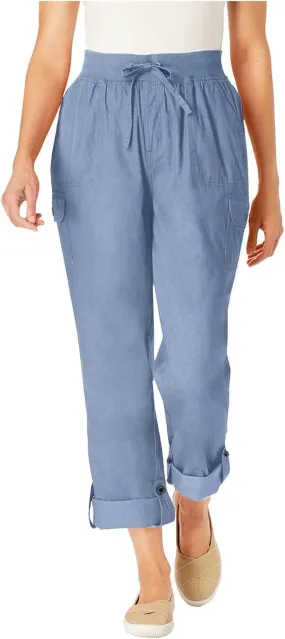 Women Cargo Pants - Straight Wide Leg Trousers with Pockets High Waist Slim Fit Sweatpants Lightweight Buckle Joggers