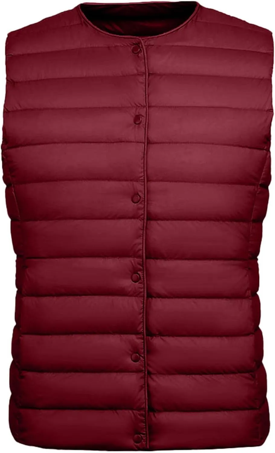 Womens Lightweight Vest Fashion Simple Solid V Neck Button Sleeveless Puffer Down Jacket Winter Casual Versatile Waistcoat