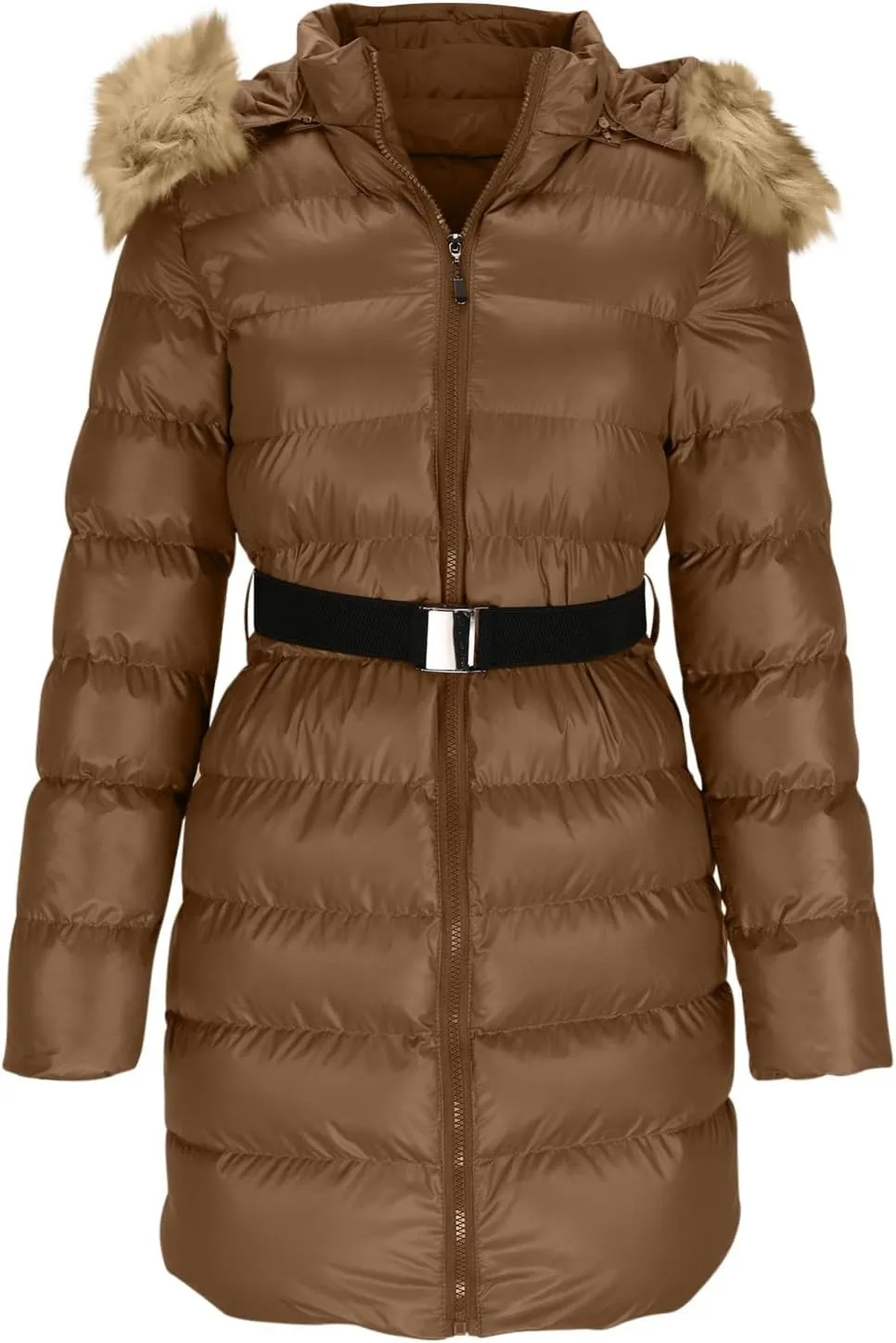 Womens Winter Coats Warm Down Jacket Thicken Puffer Coat Fashion Quilted Jackets Long Fleece Outerwear with Fur Hood